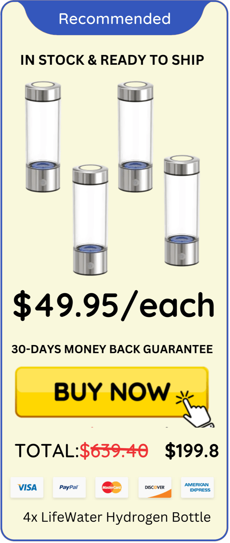 LifeWater Hydrogen Bottle offer package price 